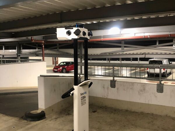 3D Laserscanning mit NavVis-Trolley im Parkhaus