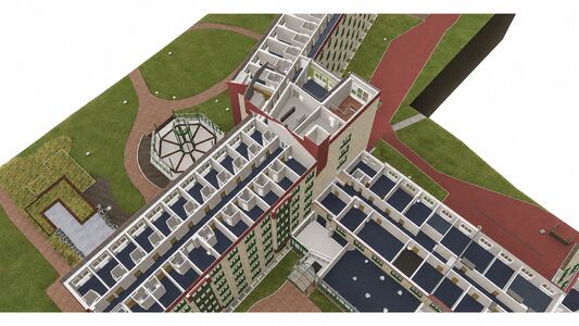 3D ArchiCAD Modell :: Rehazentrum Bad Driburg, Klinik Berlin