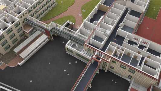 3D ArchiCAD Modell :: Rehazentrum Bad Driburg, Klinik Berlin
