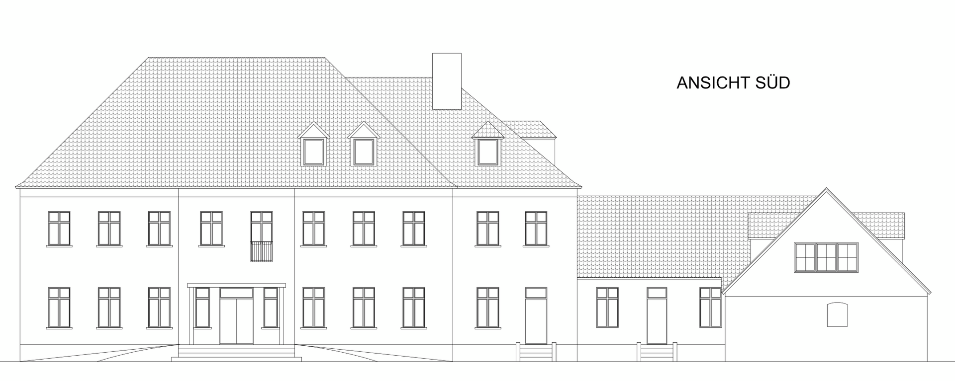 Ansicht Süd Gutshaus Perwenitz