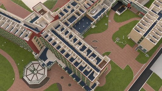 3D ArchiCAD Modell :: Rehazentrum Bad Driburg, Klinik Berlin