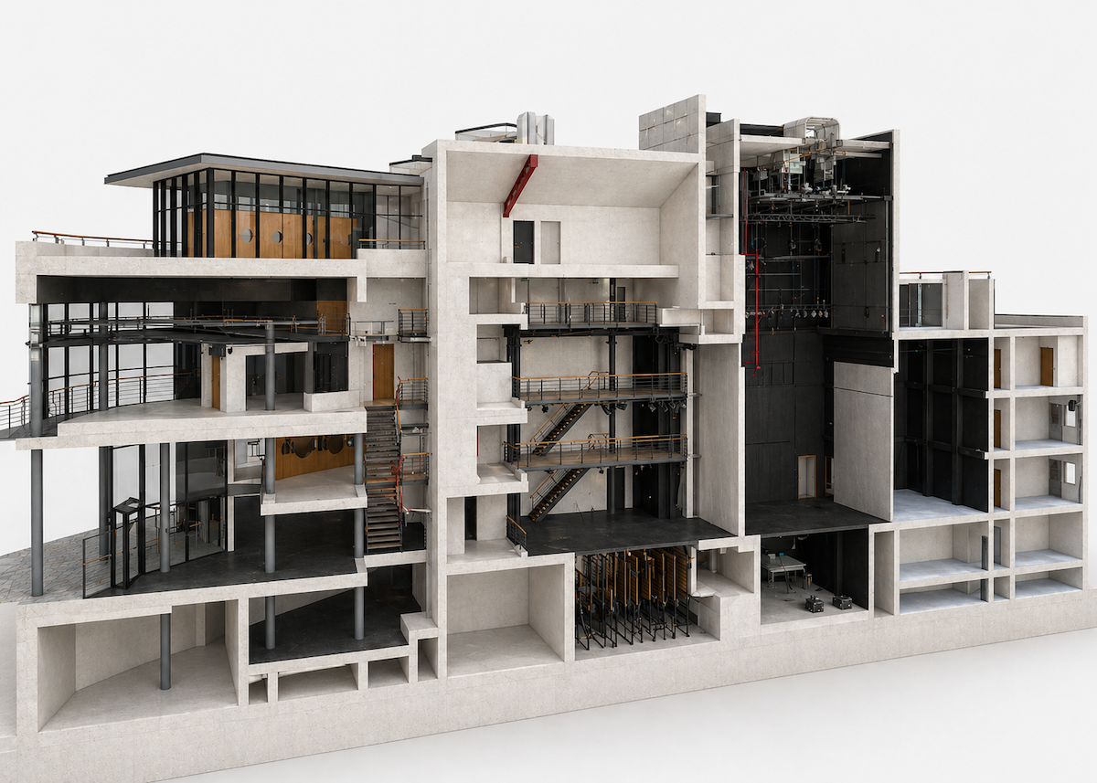 3D Revit Fassadenmodell Staatstheater Braunschweig Kleines Haus