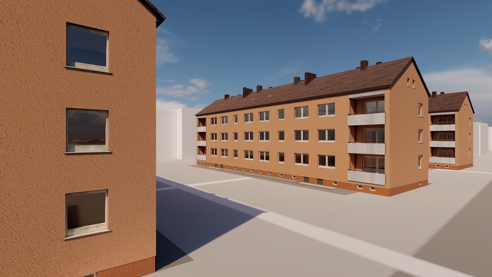 3D Revit Modelle für drei Wohngebäude in Darmstadt